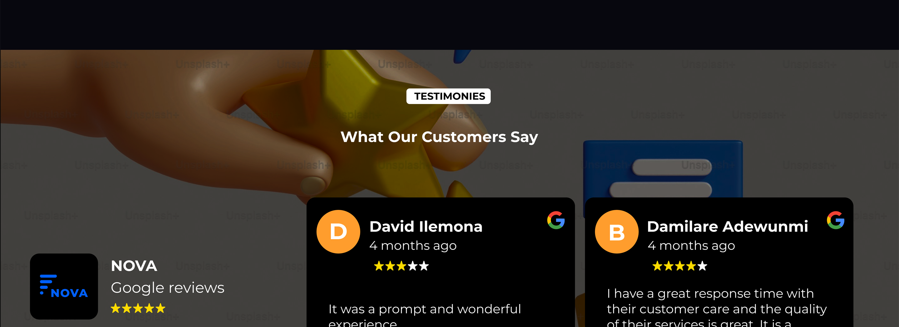 Customers praise background